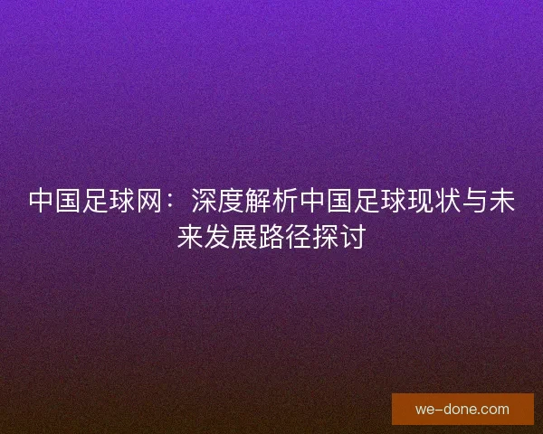 中国足球网：深度解析中国足球现状与未来发展路径探讨